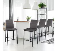 MARKET Tabourets ROMANE - Lot de 4 - Gris