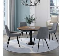 IDMarket - Lot de 4 chaises THALYA en Velours Gris Clair avec accoudoirs