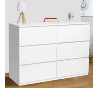 IDMarket - Commode 6 tiroirs TOMI 110 cm Bois Blanc