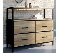 IDMarket - Commode 4 tiroirs en Tissu Utah 80 cm Meuble de Rangement Design Industriel