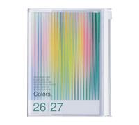 MARK'STYLE Agenda hebdomadaire vertical A6 16 mois (septembre 2026 à décembre 2027) avec couverture en PVC souple transparent, rechargeable, poche, pour l'organisation et la planification quotidiennes