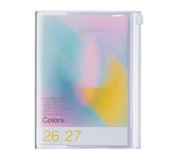 MARK'STYLE Agenda hebdomadaire vertical A6 16 mois (septembre 2026 à décembre 2027) avec couverture en PVC souple transparent, rechargeable, poche, pour l'organisation et la planification quotidiennes