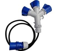 Marlanvil CEE Cordon adaptateur camping multiprise 3x 16A 3P 230V avec 1,5m de câble IP44 5101