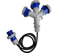 Marlanvil CEE Cordon adaptateur camping multiprise 3x 16A 3P 230V avec 1,5m de câble IP67 5163