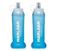 MARLOAR Flasque Running - Pack de 2 Gourdes Souples Pliables - Idéal pour Course à Pied, Trail et Randonnée - Sans BPA (BLEU, 500ML - Ouverture large)