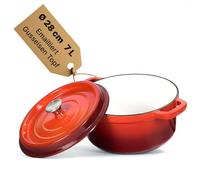 Marmite 10 l - 32 cm - En fonte d'aluminium - Antiadhésive - Pour lait, pâtes, légumes - Avec couvercle en verre - Convient pour tous les types de plaques de cuisson, y compris l'induction