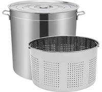 Marmite 100 L - Casserole en acier inoxydable - Avec couvercle - Avec panier intégré