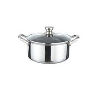 Cheffinger Marmite 28 cm 8 L – Revêtement nid d'abeille antiadhésif – Couvercle verre argent
