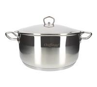 Marmite 32 cm avec Couvercle et Poignées Érgonomiques en Inox Cheffinger Argent Argent G