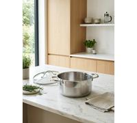 Marmite 32cm - Couvercle En Verre - Acier Inoxydable - Inox