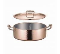 Marmite à Fond Plat Inox 304 Casserole, Or Rose 2, 30CM | Marmite avec Poignées, Compatible cuisson, Cocotte Hot Pot