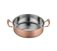 Marmite à Fond Plat Inox 304 Casserole, Or Rose, 30CM Sans Couvercle | Marmite avec Poignées, Compatible cuisson, Cocotte Hot Pot