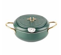 Marmite à friteuse avec thermomètre, marmite japonaise, 8,1 x 4,4 pouces, vert foncé
