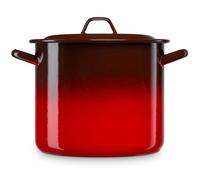 Marmite à Induction 32cm, Faitout 19L avec Couvercle Acier Émaillé Tous Feux Briebe Ignea Rouge