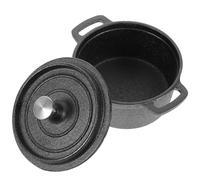 Marmite à Lait Mini en Fer Noir avec Couvercle et Doubles Poignées