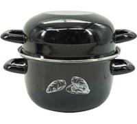 Marmite à Moules Émaillée, 20,5 x 26 x 17,5 cm, Tous Feux sauf Induction, Fackelmann, Noir, 3 Litres