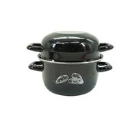 Marmite à moules émaillée - Tous feux dont induction - FACKELMANN - 20,5 x 26 x 17,5 cm - Noir