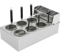 Marmite à pâtes, capacité 20L, puissance 2000W, 6 paniers de cuisson, plage de température 60-200°C, construction en acier inoxydable