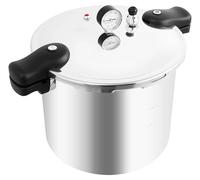 Marmite à pression antidéflagrante - 22 litres - Aluminium - 90 kPa - Avec manomètre - Pour une cuisson rapide - Ø 32 x 28 cm - Argentée