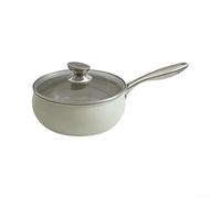 Marmite à soupe en métal avec corps incurvé et couvercle en verre, poignée ergonomique en métal, convient aux cuisinières à induction et à gaz, capacité ronde pour frire, cuire des soupes et des pâtes