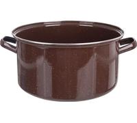 Marmite à soupe et de cuisine, Matériau émaillé, Poignées confortables, Marron, 5L