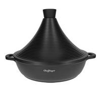 Marmite à Tajine 28 cm Revêtu en Marbre avec Poignées Soft-touch Cheffinger Noir Noir G