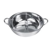 Marmite Acier Inoxydable 34CM avec Séparation Deux Saveurs, Cuisinière à Induction Épaisse pour Cuisine Familiale