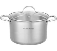 Marmite Arthur Martin 32 cm avec couvercle, Acier Inoxydable, Tous feux dont induction, Intérieur gradué