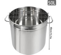 Marmite - Casserole - 50 L Grande capacité - Chauffage rapide - Pour la maison et la restauration - Blanc