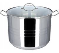 Marmite - Casserole - Acier inoxydable - 18 litres - 32 cm - Induction - Avec couvercle - Argent