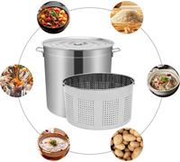 Marmite - Casserole - Acier inoxydable 201 - 50 L Grande capacité - Pour les cuisines professionnelles et domestiques - Argent