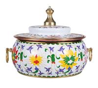 Marmite chaude en cuivre extra épaisse, casserole à soupe en cuivre antiadhésive avec couvercle, fait-main doublée de cuivre Shabu Shabu, casserole moderne en cuivre pour la maison et la famille