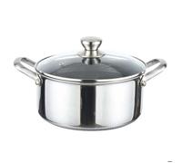 Cheffinger Marmite 28 cm 8 L – Revêtement nid d'abeille antiadhésif – Couvercle verre argent
