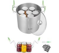 Marmite de mise en conserve avec support et couvercle en verre Marmite de mise en conserve à bain-marie en acier inoxydable de 21 pintes