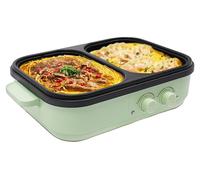 Marmite électrique et grill, 1300 W, capacité de 1 l, poêle de 0,2 l, double réglage de la température, 34 × 22 × 13 cm