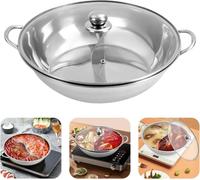 Marmite électrique Shabu-Shabu - Avec séparateur - 34 cm - 4-6 L - 220 V - Avec couvercle - Blanc