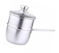 Marmite en Acier Inoxydable avec Poignée, Cuisson Vapeur et Mijotage | Grille Vapeur Incluse, Format Pratique pour Crèmes Dessert, Préparation ou Service à Domicile, Adaptée aux Étudiants