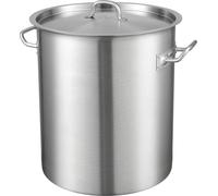 Marmite en acier inoxydable, grande marmite de 42 litres, casserole polyvalente avec couvercle et poignée, marmite robuste de qualité commerciale, traitement de ponçage, pour les événements de grande