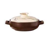 Marmite en Céramique avec Couvercle, Cocotte Haute Température, Pot en Terre Cuite, Faitout pour Soupe, Pot À Ragoût, Cuisson Lente avec Répartition Homogène De La Chaleur