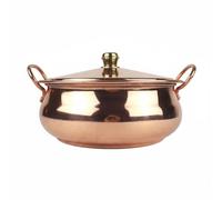 Marmite en Cuivre, Batterie de Cuisine, Pur Marmite Casserole, 20cm | Faitout Cocotte Conductivité Thermique Élevée Chauffe Rapide, Cuisson Homogène, Économie de Temps Fond Composite Induction
