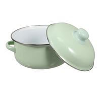 Marmite en Émail 1,7 L Verte avec Couvercle et Doubles Poignées | Cuisson Mijotée et Braisage, Nettoyage Facile, Usage Polyvalent, Format Compact pour Petites Familles