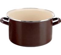 Marmite en émail, capacité 10 l, poignées ergonomiques, marron, 5L