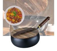 Marmite en fer forgé - Poêle à frire non revêtue forgée à la main, wok anti-adhésif sans revêtement, récipient de cuisson polyvalent pour mijoter et frire à haute température