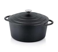 Marmite en fonte avec couvercle - VILDE - 26 cm - 5 litres - Noir - Compatible induction - Utilisation au four