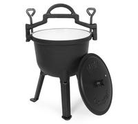Marmite en fonte émaillée de 8 litres, marmite de chasse sur pied, pour feu de camp et barbecue, MultiGarden