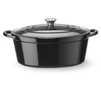 Marmite en fonte émaillée, HENDI, 6,88 L, noire, 405 x 255 x (H) 134 mm