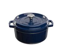 Marmite en fonte Grand Feu, design minimaliste "Casserole" avec couvercle, 4.7l, couleur bleu foncé. | GRAND FEU