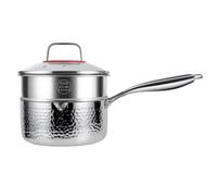 Marmite en titane, martelée non revêtue avec couvercle, inoxydable | Cuisinière à induction en titane pour cuisine, café, maison, salle à manger, boulangerie, cantine, chalet, dortoir, titane,