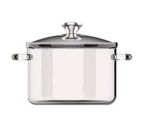 Marmite en verre pour la cuisson sur la cuisinière, marmites à mijoter en Borosilicate transparent de 3, 5 l, casserole Anti-brûlure à Double oreille avec couvercle en acier