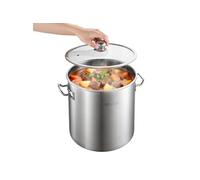 Marmite Faitout en Acier Inoxydable 19,9 L - Couvercle Verre